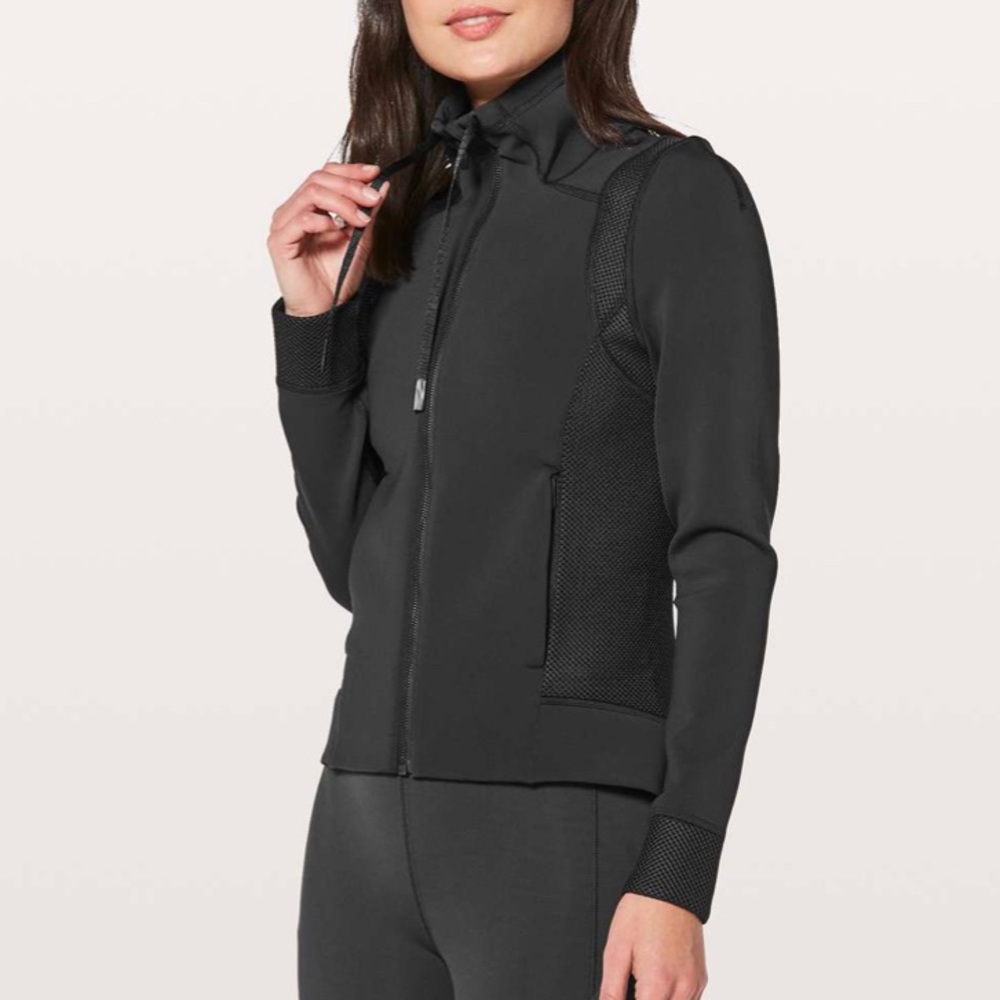 Lululemon athletics black hoodless jacket.